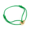 Waterproof Gold Plated Stainless Steel & Green Cord Adjustable Bracelet