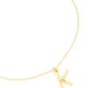 Waterproof Gold Plated Stainless Steel Bamboo Letter K Necklace