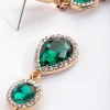 113-green-diamante-circle-teardrop-earrings-4.webp Green Diamante Circle & Teardrop Earrings