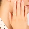 Waterproof Gold Plated Stainless Steel Bow Ring