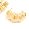 Waterproof Gold Plated Stainless Steel Bubble Croissant Hoop Earrings