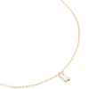 Waterproof Gold Plated Stainless Steel Cubic Zirconia Baguette Pendant Necklace