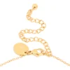 Waterproof Gold Plated Stainless Steel Cubic Zirconia Baguette Pendant Necklace
