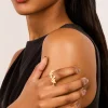 Waterproof Gold Plated Stainless Steel Cubic Zirconia Vine Wrap Ring
