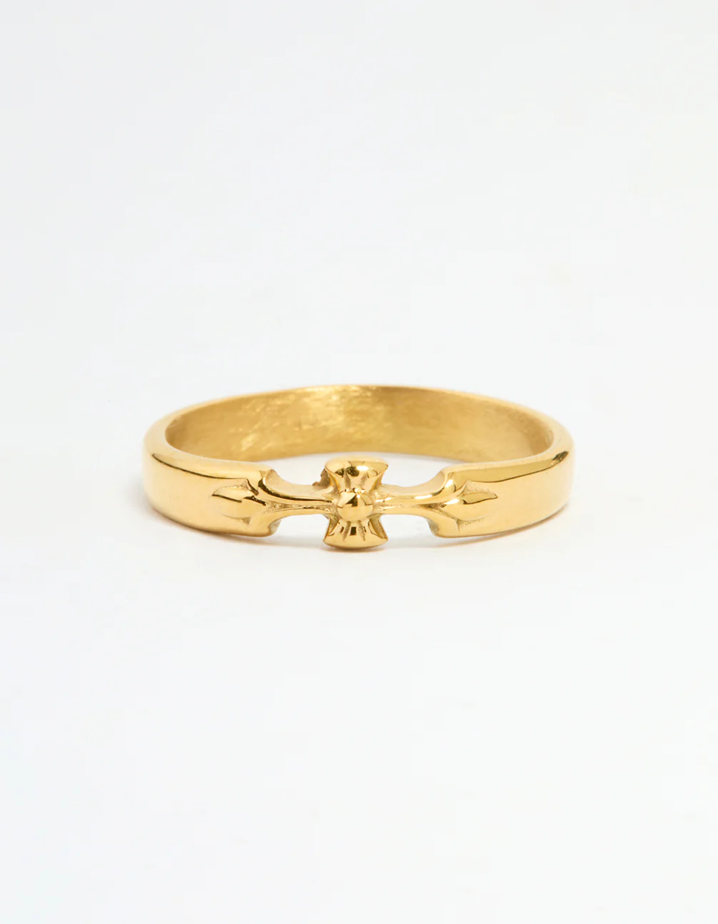 Waterproof Gold Plated Stainless Steel Dainty Bow Band Ring