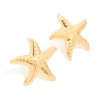Waterproof Gold Plated Stainless Steel Dancing Starfish Stud Earrings
