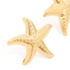 Waterproof Gold Plated Stainless Steel Dancing Starfish Stud Earrings