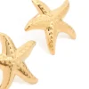 Waterproof Gold Plated Stainless Steel Dancing Starfish Stud Earrings