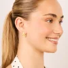 Waterproof Gold Plated Stainless Steel Diamante Teardrop Bubble Earrings