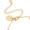 Waterproof Gold Plated Stainless Steel Light Pink Petal Flower Charm Bracelet