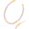 1163-waterproof-gold-plated-stainless-steel-lilac-enamel-hoop-earrings-4.webp Waterproof Gold Plated Stainless Steel Lilac Enamel Hoop Earrings