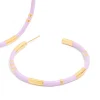 1163-waterproof-gold-plated-stainless-steel-lilac-enamel-hoop-earrings-5.webp Waterproof Gold Plated Stainless Steel Lilac Enamel Hoop Earrings