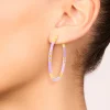 1163-waterproof-gold-plated-stainless-steel-lilac-enamel-hoop-earrings-6.webp Waterproof Gold Plated Stainless Steel Lilac Enamel Hoop Earrings