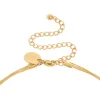 Waterproof Gold Plated Stainless Steel Marquise Cubic Zirconia Layered  Necklace