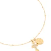 Waterproof Gold Plated Stainless Steel Mary & Cross Necklace