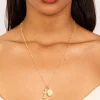 Waterproof Gold Plated Stainless Steel Mary & Cross Necklace