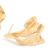 Waterproof Gold Plated Stainless Steel Molten Effect Hoop Earrings