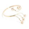 Gold Diamante Small Flowers Arm Cuff