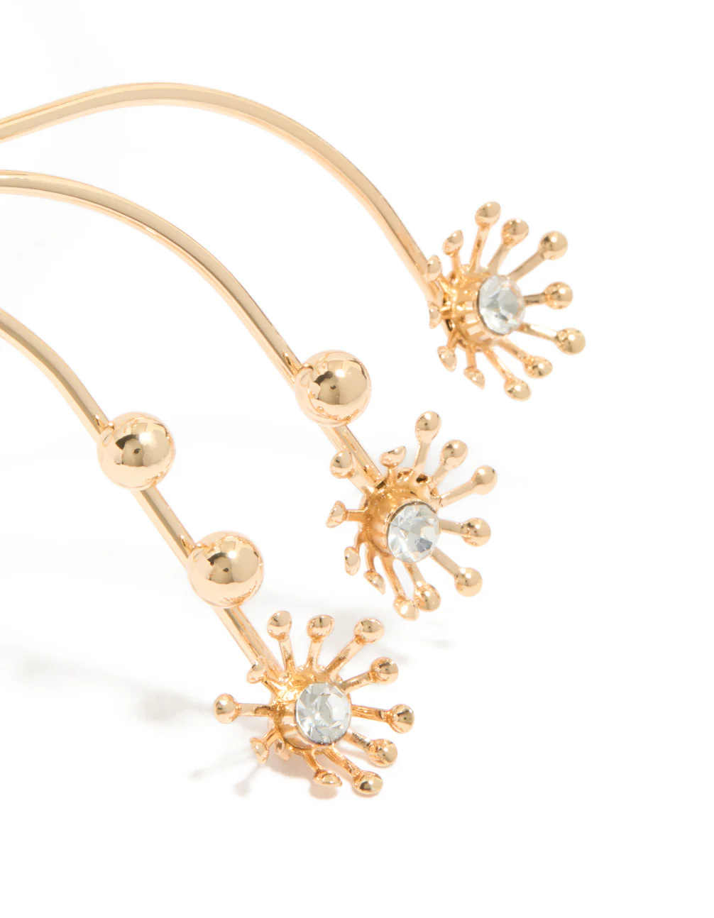 Gold Diamante Small Flowers Arm Cuff