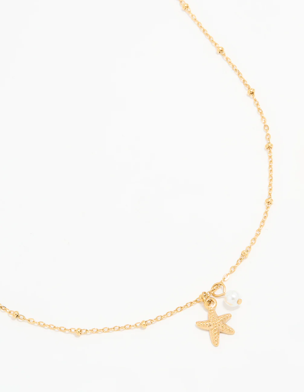 1172-waterproof-gold-plated-stainless-steel-pearl-starfish-dainty-necklace-1.webp Waterproof Gold Plated Stainless Steel Pearl & Starfish Dainty Necklace