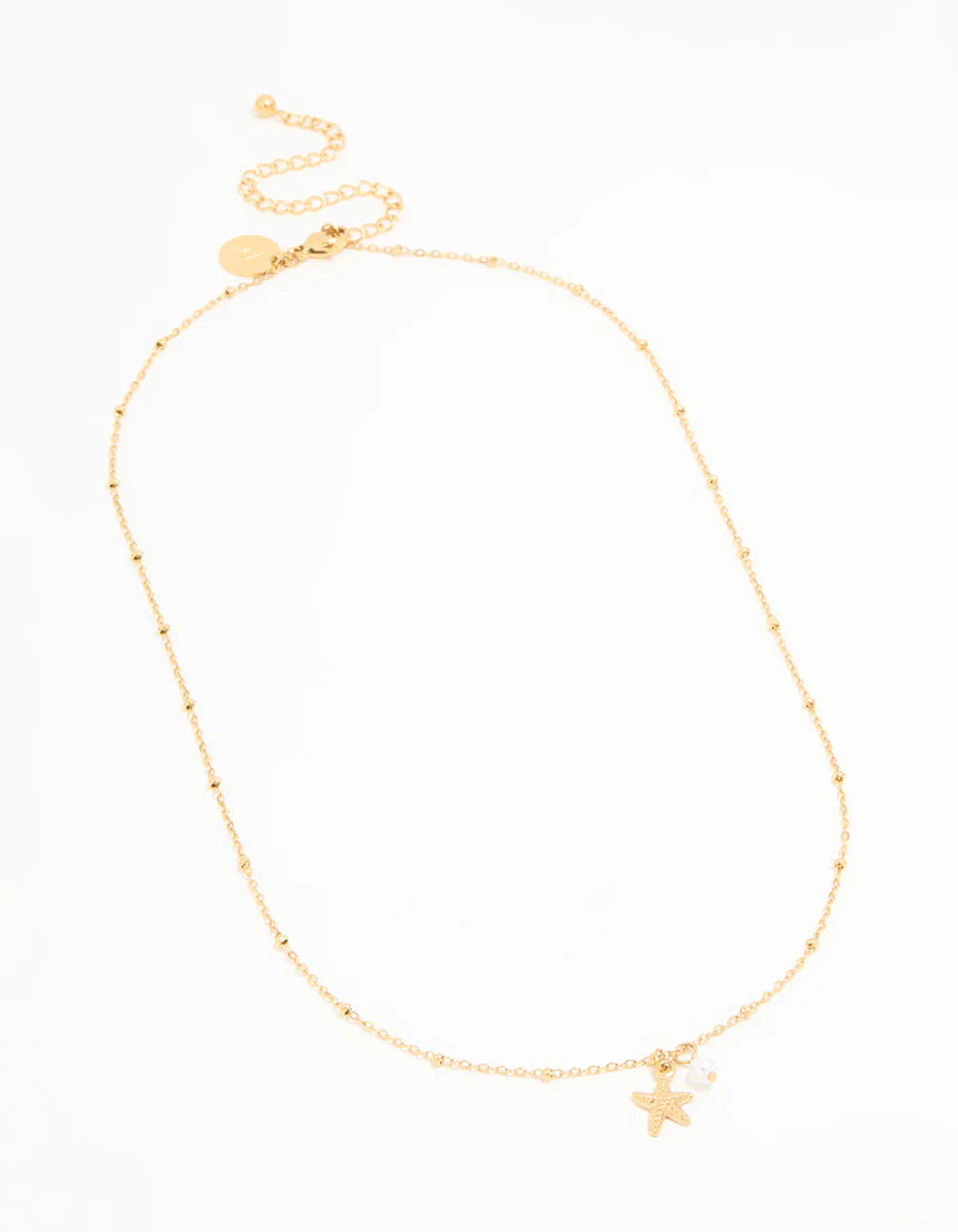 1172-waterproof-gold-plated-stainless-steel-pearl-starfish-dainty-necklace-2.webp Waterproof Gold Plated Stainless Steel Pearl & Starfish Dainty Necklace