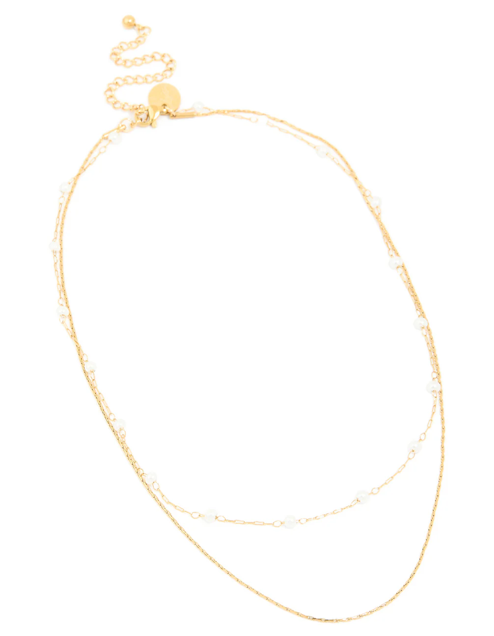 1173-waterproof-gold-plated-stainless-steel-pearl-beaded-chain-layered-necklace-2.webp Waterproof Gold Plated Stainless Steel Pearl Beaded & Chain Layered Necklace