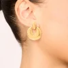 1176-waterproof-gold-plated-stainless-steel-round-doorknocker-earrings-2.webp Waterproof Gold Plated Stainless Steel Round Doorknocker Earrings