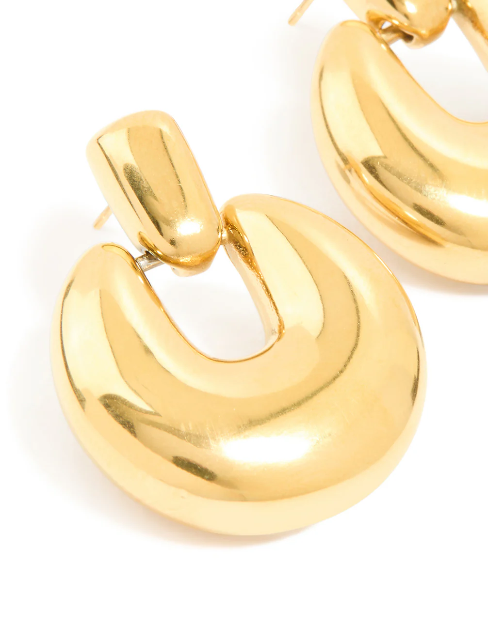 1176-waterproof-gold-plated-stainless-steel-round-doorknocker-earrings-4.webp Waterproof Gold Plated Stainless Steel Round Doorknocker Earrings