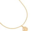 Waterproof Gold Plated Stainless Steel Virgo Circle Zodiac Sign Necklace