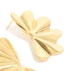 Waterproof Gold Plated Stainless Steel Wavy Fan Flower Stud Earrings