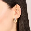 Waterproof Mixed Metals Plated Stainless Steel Small Star Huggie Earrings