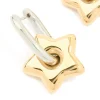 Waterproof Mixed Metals Plated Stainless Steel Small Star Huggie Earrings