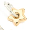 Waterproof Mixed Metals Plated Stainless Steel Small Star Huggie Earrings