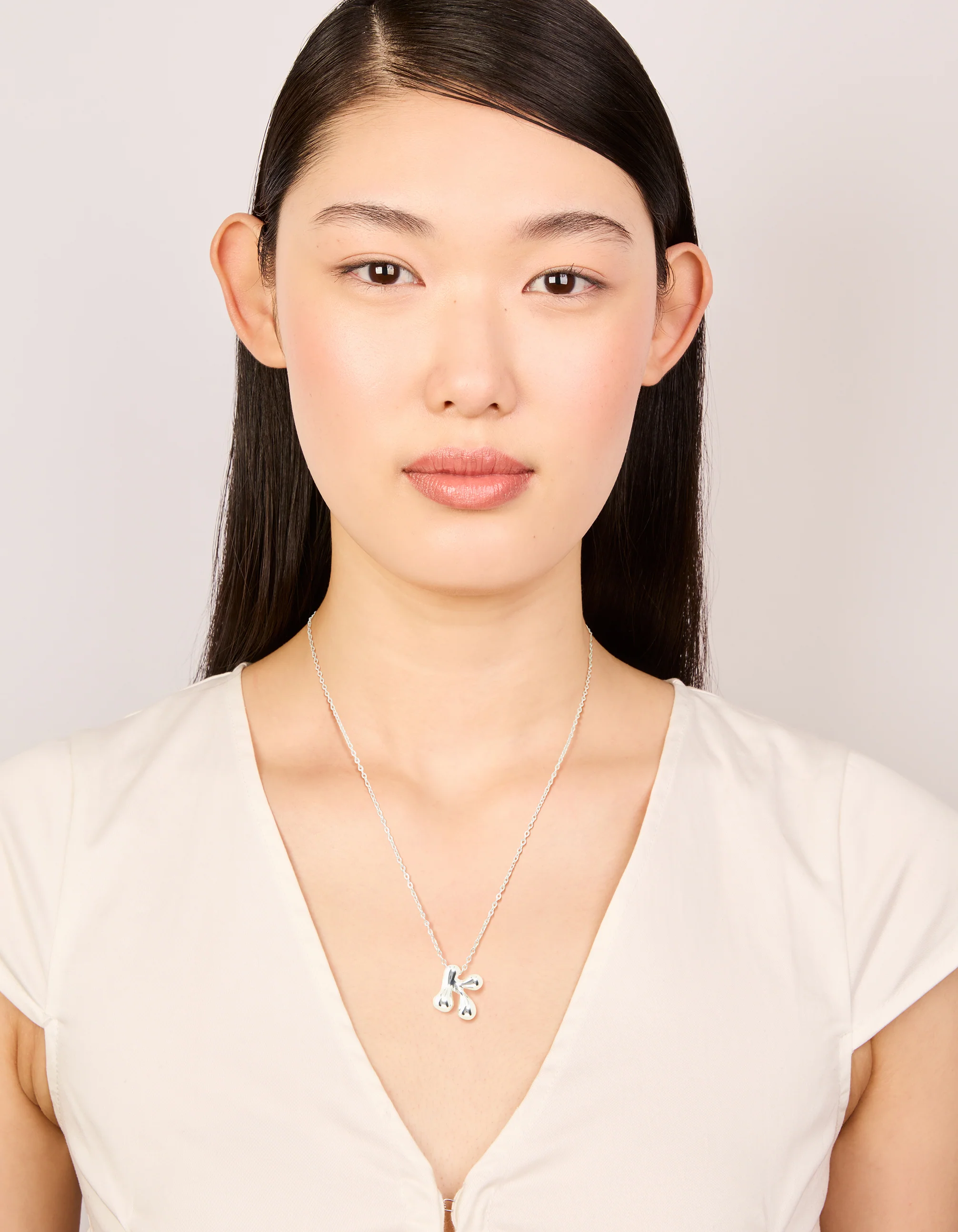Waterproof Stainless Steel Large Bubble Letter K Necklace