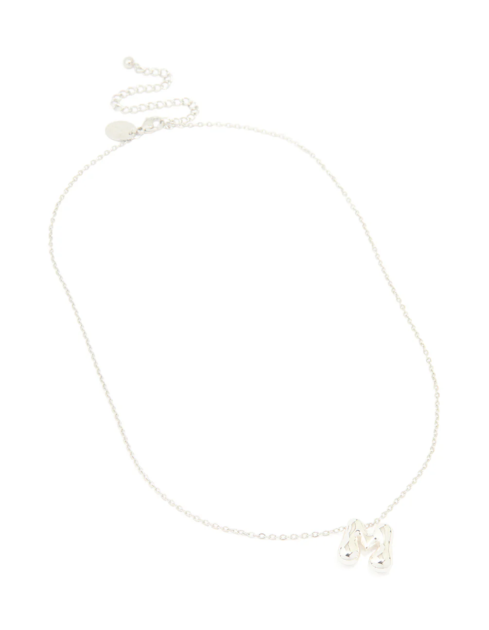 1199-waterproof-stainless-steel-large-bubble-letter-m-necklace-4.webp Waterproof Stainless Steel Large Bubble Letter M Necklace