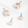 Gold Cubic Zirconia Square Earring Pack