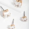 Gold Cubic Zirconia Square Earring Pack