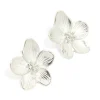 Waterproof Stainless Steel Mini Textured Flower Earrings