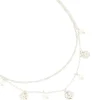Waterproof Stainless Steel Pearl & Molten Pendant Chain Layered Necklace