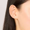 Waterproof Gold Plated Stainless Steel Cubic Zirconia Mixed Shaped Stud Earrings 3-Pack