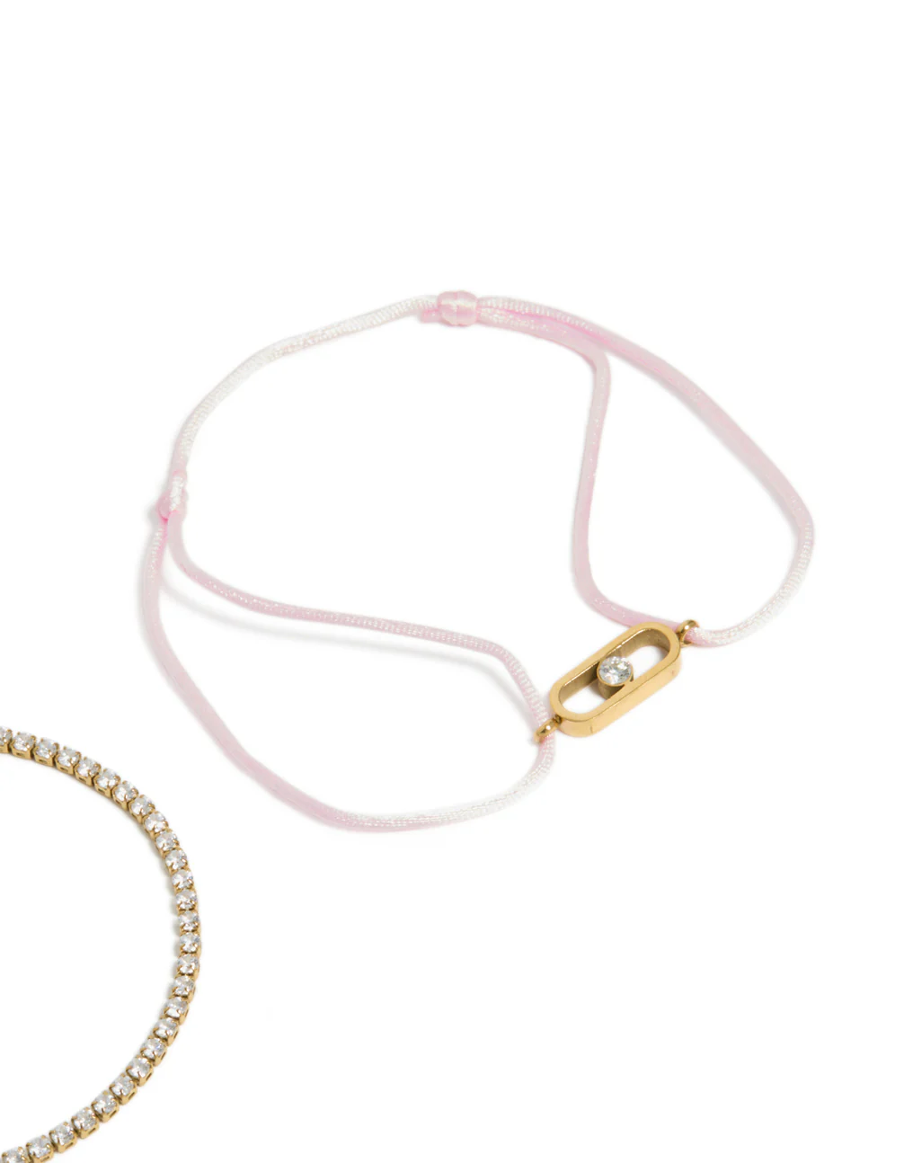 1216-waterproof-gold-plated-stainless-steel-cubic-zirconia-pink-cord-tennis-bracelet-set-5.webp Waterproof Gold Plated Stainless Steel Cubic Zirconia & Pink Cord Tennis Bracelet Set