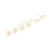 Waterproof Gold Plated Stainless Steel Cubic Zirconia Garden Party Earrings 3-Pack