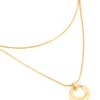 1218-waterproof-gold-plated-stainless-steel-snake-chain-open-circle-pendant-layered-necklace-1.webp Waterproof Gold Plated Stainless Steel Snake Chain & Open Circle Pendant Layered Necklace