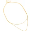 1218-waterproof-gold-plated-stainless-steel-snake-chain-open-circle-pendant-layered-necklace-2.webp Waterproof Gold Plated Stainless Steel Snake Chain & Open Circle Pendant Layered Necklace