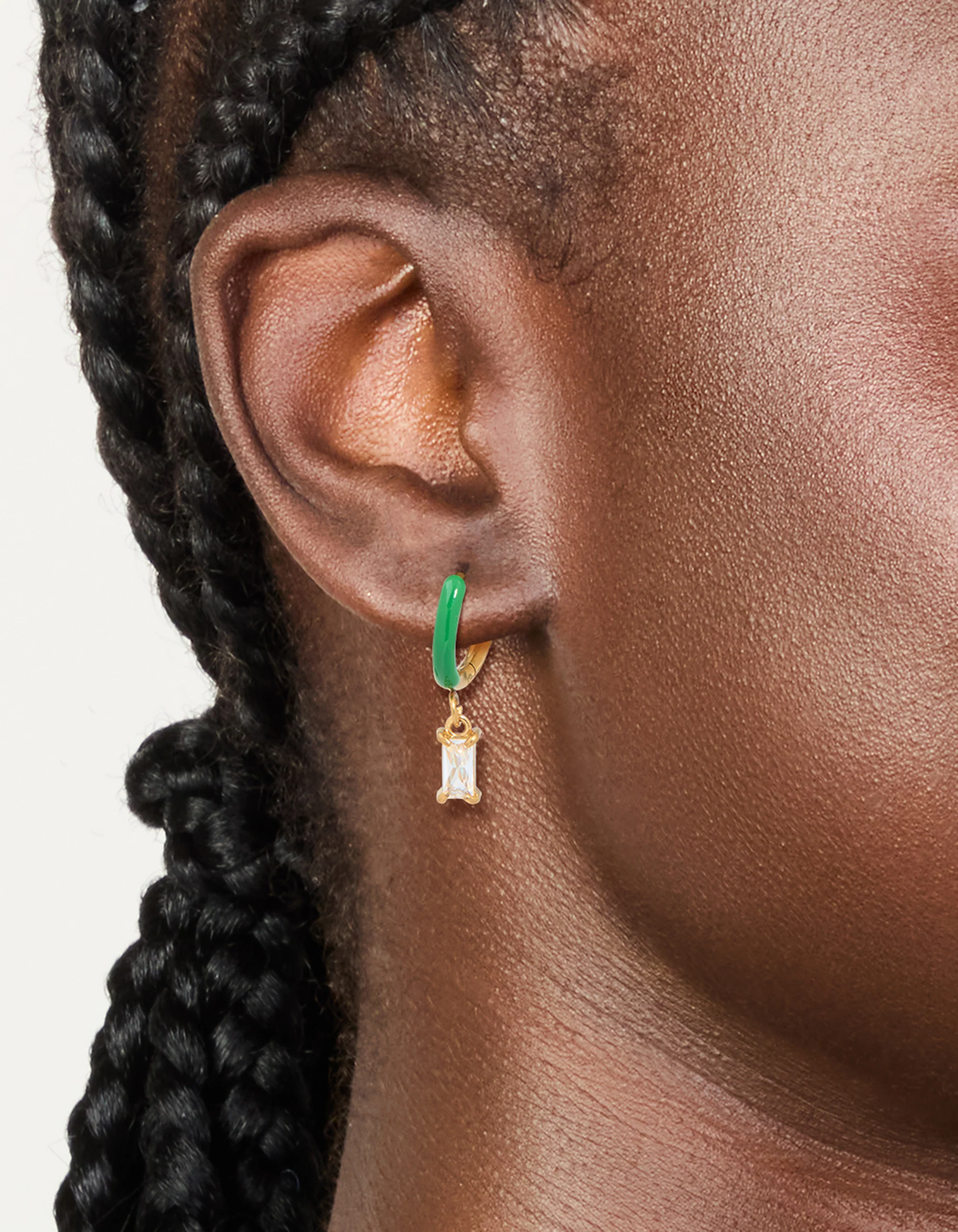 1223-waterproof-gold-plated-stainless-steel-emerald-green-enamel-cubic-zirconia-charm-huggie-earrings-2.webp Waterproof Gold Plated Stainless Steel Emerald Green Enamel Cubic Zirconia Charm Huggie Earrings