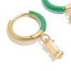 1223-waterproof-gold-plated-stainless-steel-emerald-green-enamel-cubic-zirconia-charm-huggie-earrings-4.webp Waterproof Gold Plated Stainless Steel Emerald Green Enamel Cubic Zirconia Charm Huggie Earrings