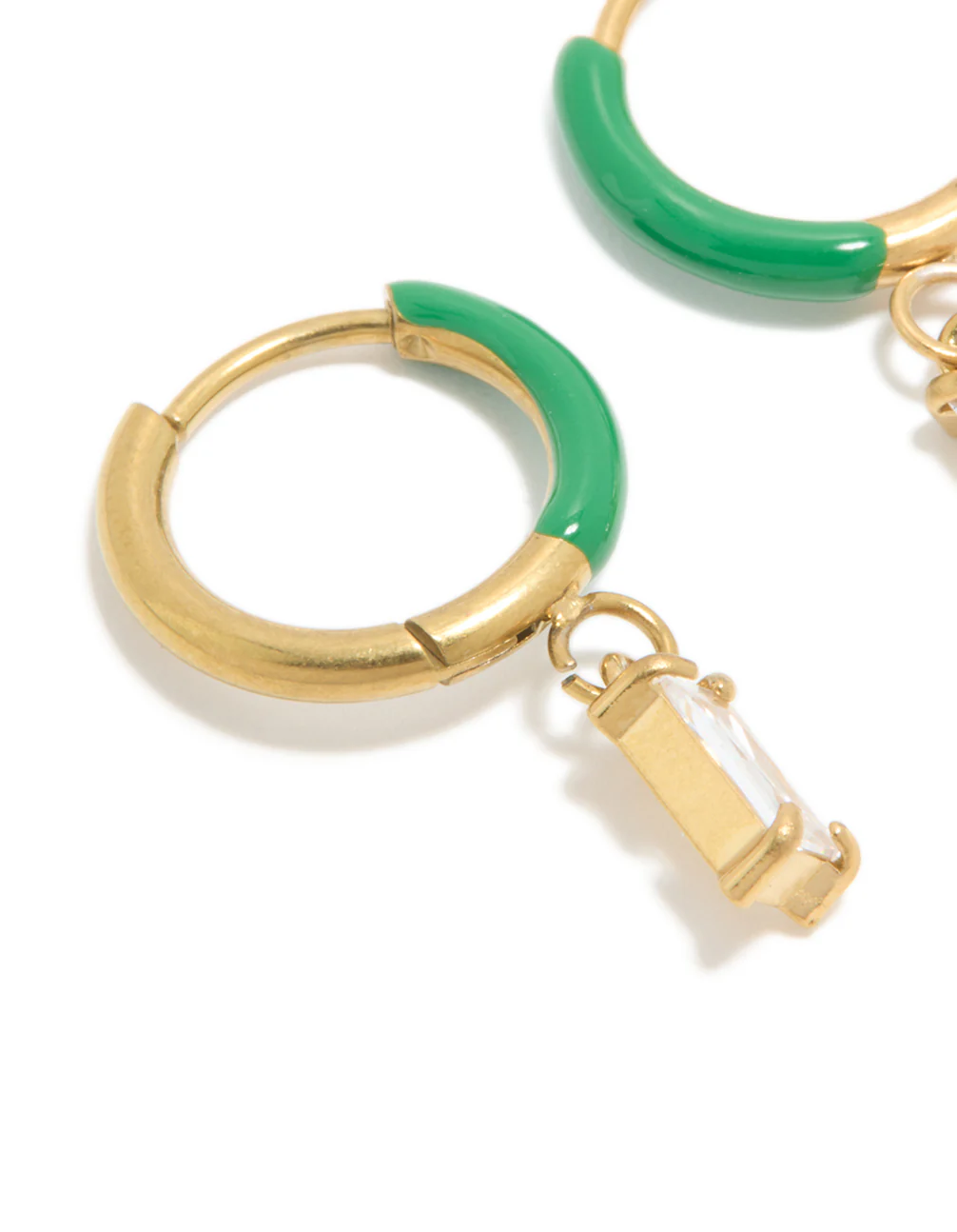 1223-waterproof-gold-plated-stainless-steel-emerald-green-enamel-cubic-zirconia-charm-huggie-earrings-4.webp Waterproof Gold Plated Stainless Steel Emerald Green Enamel Cubic Zirconia Charm Huggie Earrings