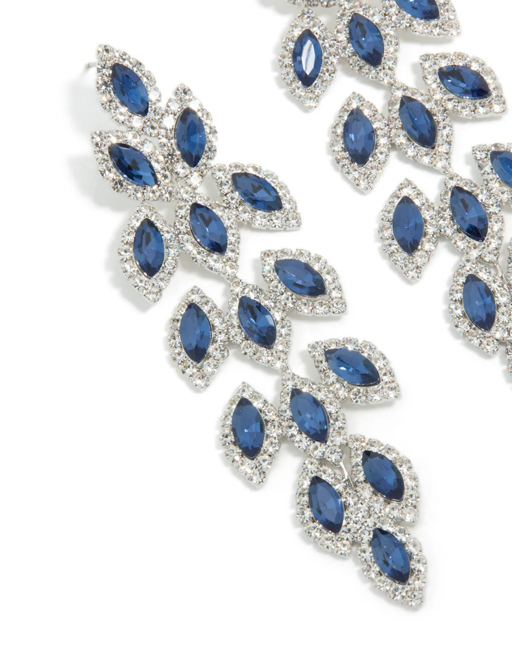1229-silver-blue-diamantes-gleaming-pears-drop-earrings-4.webp Silver Blue Diamantes Gleaming Pears Drop Earrings
