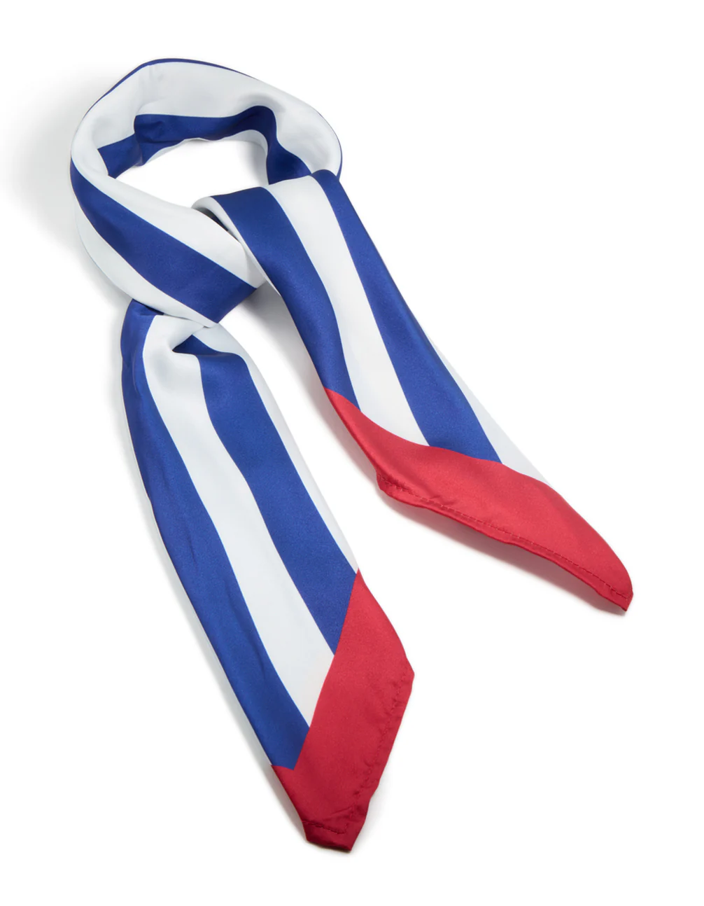 White Red & Blue Multi Stripe Fabric Scarf