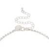 Silver Diamante Shiny Floral Necklace & Drop Earrings Set